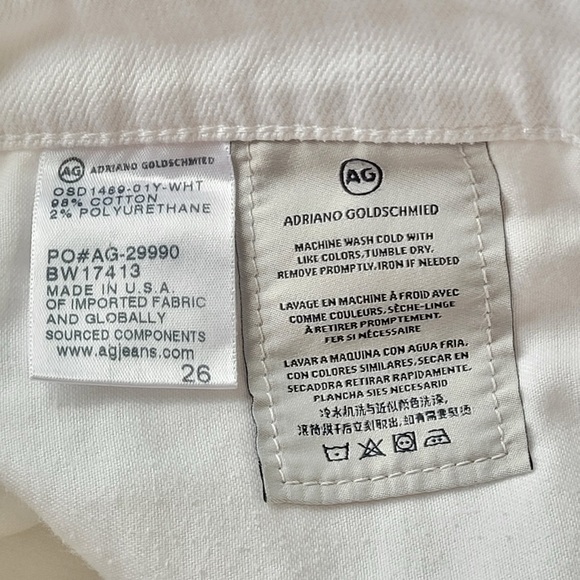 AG Adriano Goldschmied White The Hailey Ex-Boyfriend roll up Jean Shorts size 26 - Picture 5 of 13